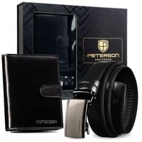 portfel i pasek box ptn n4l-125-k20-bw-7317 black