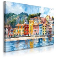 Obraz Ścienny Do Salonu Sypialni Akwarele Architektura Plaża 90cm x 60cm