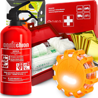 GAŚNICA 1KG APTECZKA KOC RATUNKOWY FLARA OSTRZEGAWCZA STROBOSKOP KOGUT