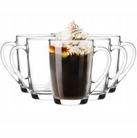 Szklanki z uchem Ala GLASMARK zestaw 6 szt kubki kawę herbatę 300ml