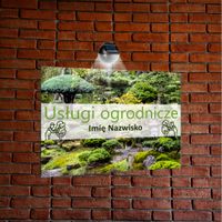 nadruk UV TABLICZKA reklamowa z lampą SZYLD dibond 40x30 USŁUGI OGRODNICZE
