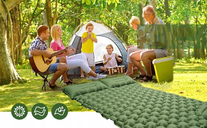 MATA SAMOPOMPUJĄCA KARIMATA DMUCHANA MATERAC 195X125 CM zdjęcie 5