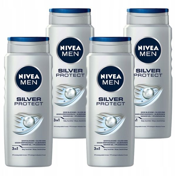 NIVEA żel pod prysznic Silver Protect 4 x 500ml zdjęcie 1