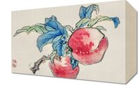 Obraz 30x20cm Peaches, Kōno Bairei Japoński Vintage do Salonu