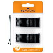 TOP CHOICE Wsuwki do włosów czarne 68mm 20 sztuk