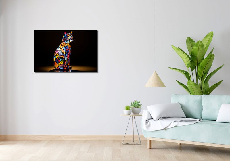 Plakat 91,5x61cm Koci Witraż zdjęcie 4