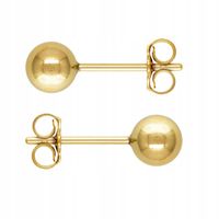 Kolczyki Kulki 5mm Klasyczne - Złoto Żółte 14karat próba 585 na Prezent