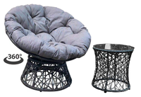 Bello Giardino obrotowy fotel ogrodowy z szarego technorattanu