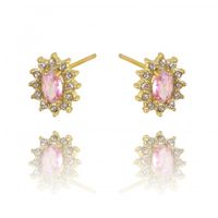 Kolczyki ze stali szlachetnej pozłacanej 14k złotem KST2934