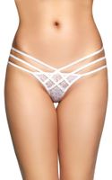 koronkowe stringi z diamencikami softline 2492 białe m/l
