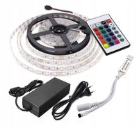 ZESTAW LED TAŚMA RGB 5050 IP65 60/M+ZASILACZ,PILOT