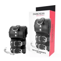 darkness regulowane mankiety skorzane czarne z miękką podszewką