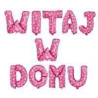 WITAJ W DOMU - zestaw balonów różowe w serca