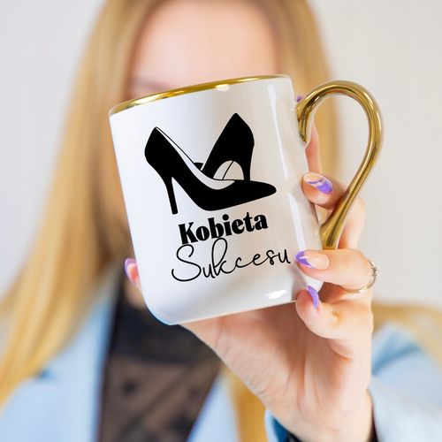 Kubek Elegant Biały Ucho Rant złoty PREZENT DLA SUPER SZEFOWA MiX WZORÓW na Arena.pl