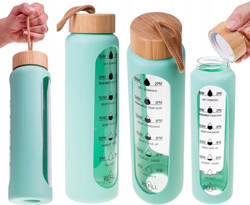 BIDON BUTELKA SZKLANA SZCZELNA NA WODĘ KUBEK POJEMNIK NA NAPÓJ SHAKER 1L na Arena.pl