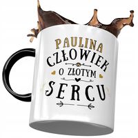 Kubek Czarny Dla Pauliny Żony Koleżanki Na Prezent Z Nadrukiem Ze Zdjęciem