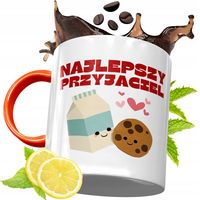 Kubek Pomarańczowy Dla Przyjaciela Przyjaciółki Z Nadrukiem Ze Zdjęciem