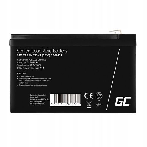 Akumulator AGM 12V 7,2Ah do UPS Centrali Alarmu BEZOBSŁUGOWY (wymiar 7Ah) na Arena.pl