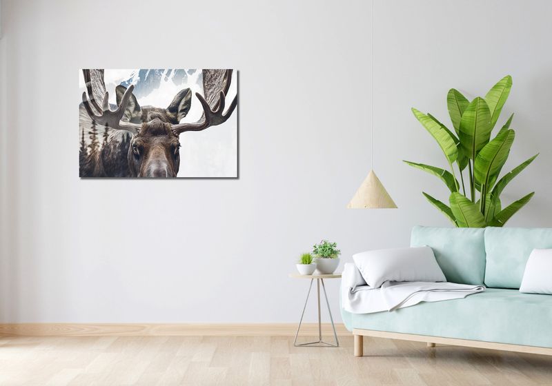 Obraz 90x60cm Łoś Duch Lasu zdjęcie 2