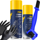 ZESTAW DO CZYSZCZENIA I SMAROWANIA ŁAŃCUCHA ROWEROWEGO MOTOCYKLOWEGO RĘKAWI