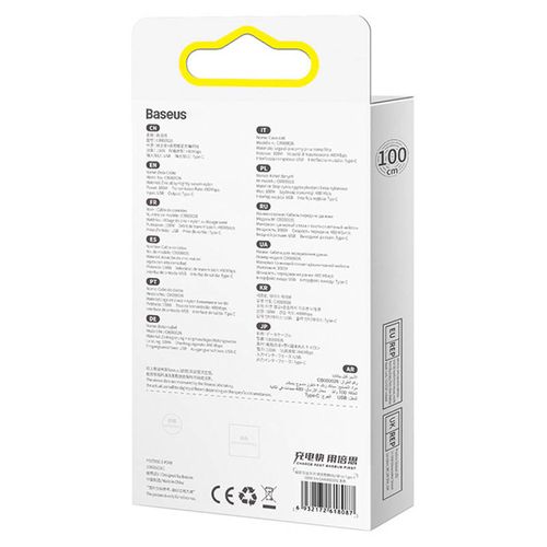 kabel usb do usb-c baseus tungsten gold, 100w, 1m (czarny) na Arena.pl