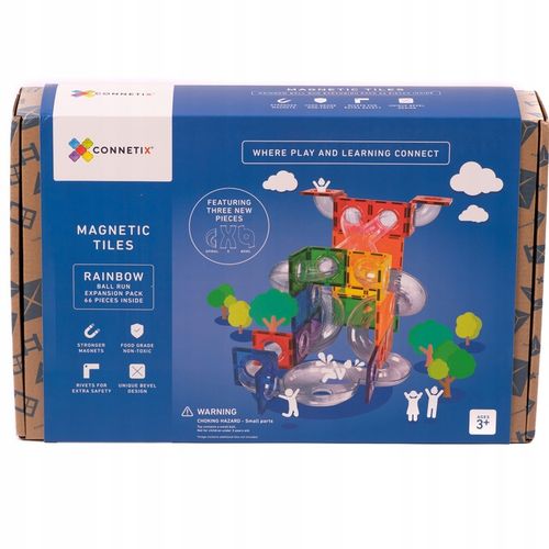 Connetix: klocki magnetyczne edukacyjne kulodrom 66 el. Ball Run Expantion na Arena.pl