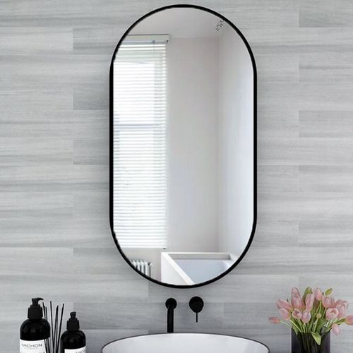 DUŻE LUSTRO OWALNE Industrialne ŁAZIENKOWE SALON SYPIALNIA CZARNE na Arena.pl