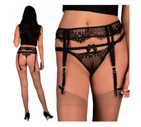 Czarny Pas Do Pończoch Koronkowy - Vendia LivCo Corsetti L/XL