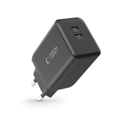 tech-protect nc45w-gan 2-port network charger pd45w black na Arena.pl