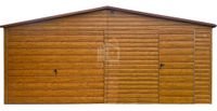 Garaż blaszany 6,2x6m brama uchylna drzwi drewnopodobny ID1036