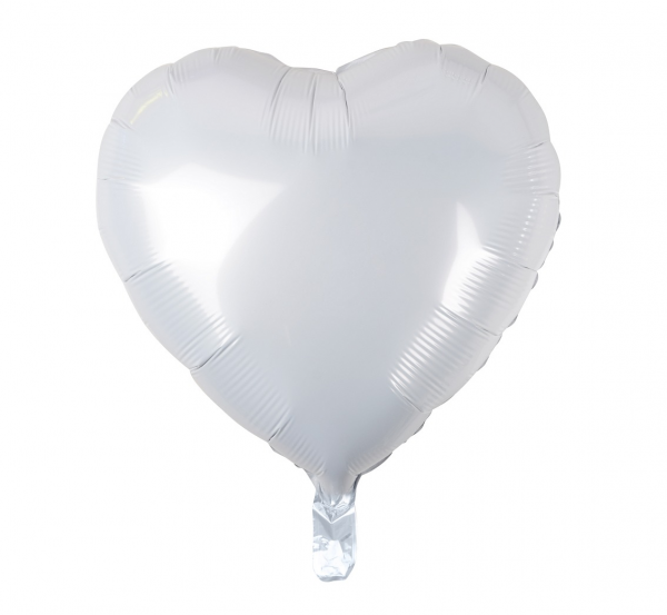 balon serce białe  18'' 46cm |  hs-s18bl zdjęcie 1