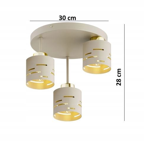 Lampa Sufitowa Plafon Żyrandol Ecru Beżowa Kaszmir Vox Led na Arena.pl