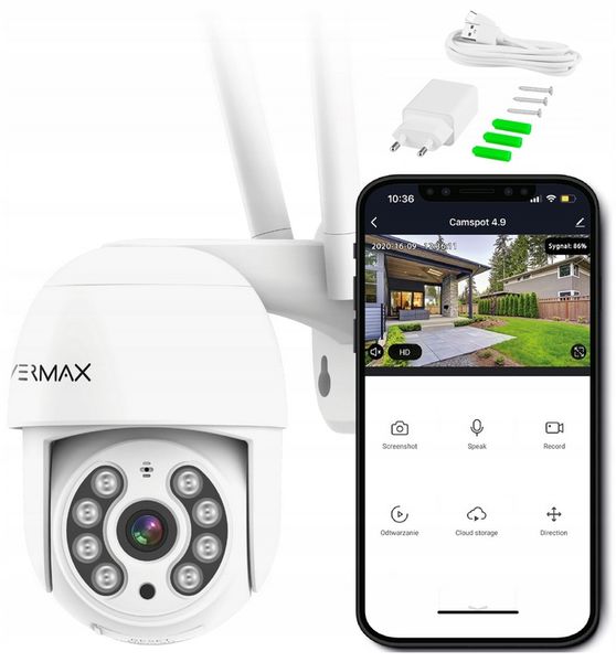 Kamera Smart Zewnętrzna Wifi Ip Obrotowa Fullhd Ip65 Zoom 355° Camspot 4.0 zdjęcie 8