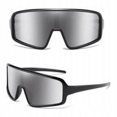 OKULARY Sportowe PRZECIWSŁONECZNE Elastyczne Filtr UV400 Black/Silver +ETUI