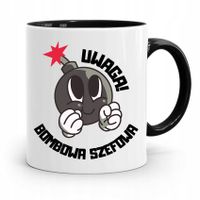 Kubek Czarny Prezent Szefowej Bombowa Szefowa Z Nadrukiem Ze Zdjęciem