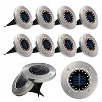 8x LAMPA SOLARNA LED OGRODOWA DYSK SOLARNE LAMPKI WBIJANE NAJAZDOWE 16LED