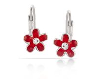 kolczyki czerwone kwiatuszki (p13270/czerwień/ag)