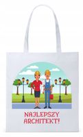 Dla Architekta Na Prezent Torba Eco Biała Shopper Z Nadrukiem Ze Zdjęciem