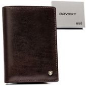 duży portfel męski ze skóry naturalnej - rovicky