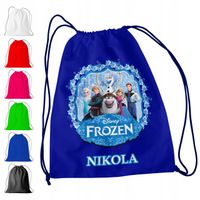 WOREK PLECAK SPORTOWY NA WF DLA DZIECI - KRAINA LODU + IMIĘ! FROZEN ELSA