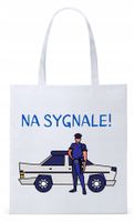 Dla Policjanta Policjantki Torba Eco Biała Shopper Z Nadrukiem Ze Zdjęciem