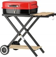 GRILL WĘGLOWY SKŁADANY CZERWONO-CZARNY 45*33.5CM 99926 LUND