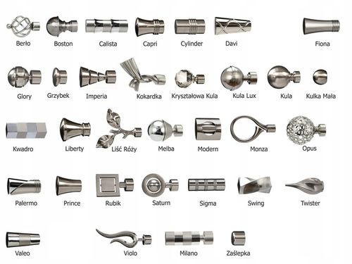 KARNISZ pojedynczy 19mm / 200 cm LUXURY CICHE KÓŁKA wzory 6 KOLORÓW wybór na Arena.pl