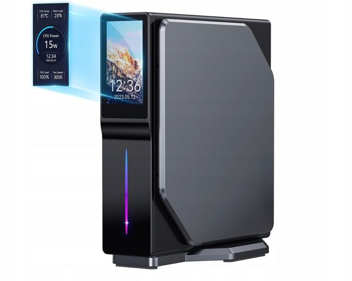 Mini komputer, Intel N95, 512GB SSD,16GB RAM, Win11 Pro,WiFi,LED, MK-N95-S1 zdjęcie 7