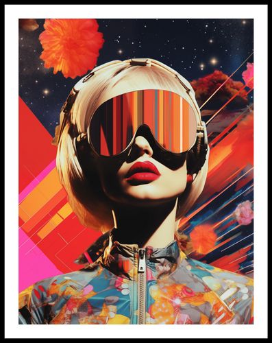 Plakat 50x65cm Retrofuturystyczna Muza na Arena.pl