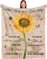 Koc Flanelowy Słonecznik Prezent dla Kobiet Brązowy 150x130 cm Miękki