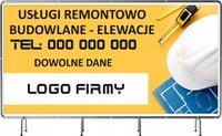 BANER REKLAMOWY 100x50cm duży wybór wzorów USŁUGI REMONTOWO BUDOWLANE