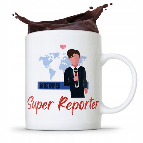 Kubek Dziennikarza Reportera Super Reporter Z Nadrukiem Ze Zdjęciem na Arena.pl