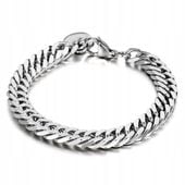 Bransoletka męska srebrna Kubańska Pancerka stal chirurgiczna