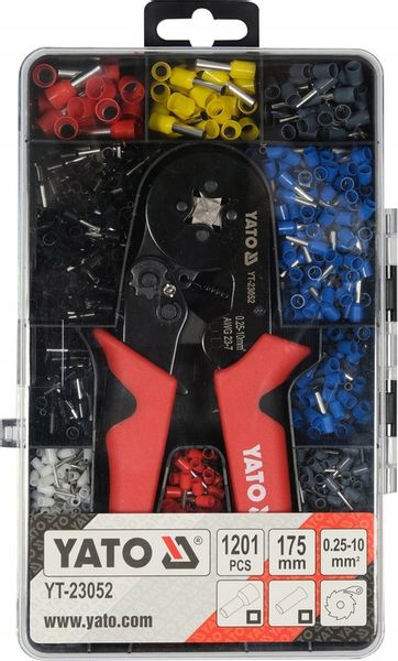 YATO SZCZYPCE DO ZACISKANIA KONEKTORÓW ZACISKARKA KOŃCÓWEK + 1200 TULEJEK zdjęcie 6